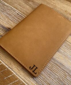 tan leather passport wallet with personalisation