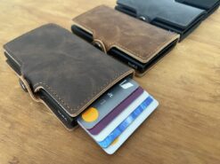 Vegan leather popup wallets