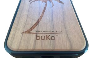 wooden iPhone 13 case with beach quote