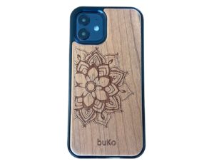 Wooden iPhone 13 case with Mandala