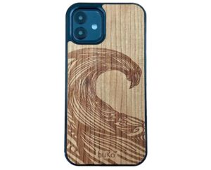 Wooden iPhone 12 pro case with wave