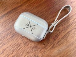Gold leather AirPods Pro case
