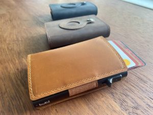Leather wallet with airtags holder