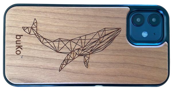 iPhone 12 case with geometric whale