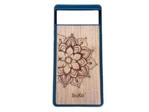 Wooden Pixel 6 Case with Mandala engraving