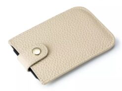 Beige women's pull up card holder