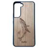 Wooden Samsung S21 Case with Geometric Whale