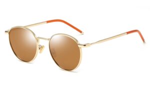 Buckler gold metal frame Sunglasses with brown lenses