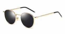 Buckler metal alloy sunglasses with grey lenses