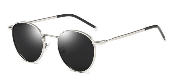 Buckler metal alloy sunglasses with silver frame