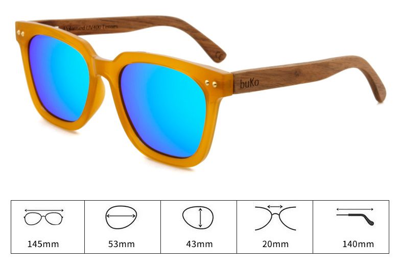 Campbell wooden sunglasses dimensions