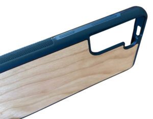 Side of wooden S23 Ultra case