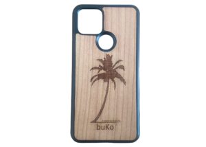 Wooden Pixel 5 Case with Palm Tree