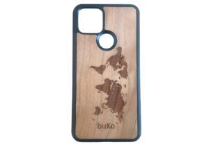 Wooden Pixel 5 Case with World Map