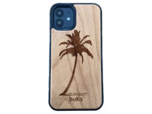 WoodeniPhone 14 case with palm tree