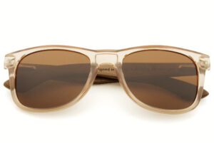 Folded champagne runaway wooden sunglasses