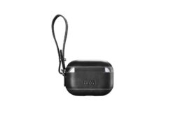 Back of black leather AirPods Pro case