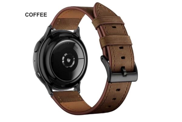 Coffee brown leather galaxy watch band