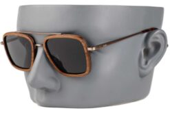 Hastings wooden sunglasses on a grey mannequin