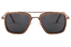 Front view of Hastings wood and metal sunglasses