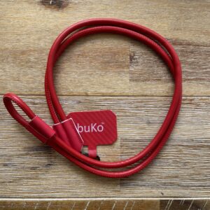 Red leather phone lanyard strap