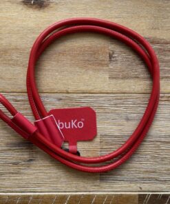 Red leather phone lanyard strap