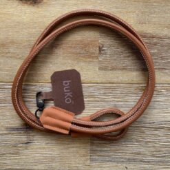brown leather phone lanyard strap