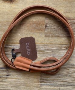 brown leather phone lanyard strap