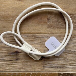 white leather phone lanyard strap