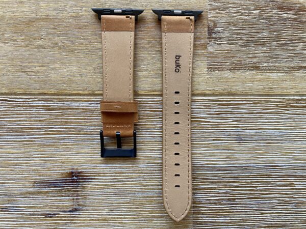 light brown leather Apple Watch band