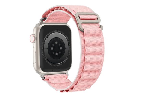 Pink alpine loop Apple Watch band