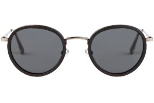 Front view of Kala Black wooden sunglasses