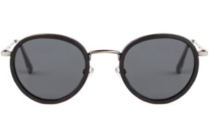 Front view of Kala Black wooden sunglasses