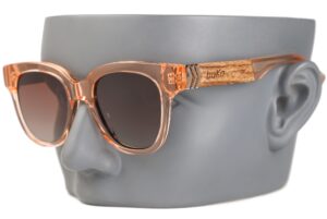 Wallis Fade wooden Sunglasses on a mannequin