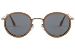 Front view of Kala wood and metal polarised sunglasses