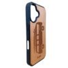 Wooden iPhone 16 Case with Kombi van engraving