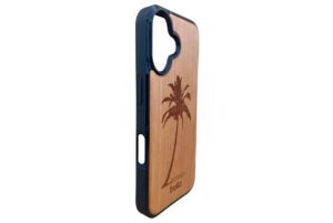 Wooden iPhone 16 Case with Palm Tree