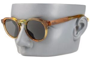 Ocean 3 wooden Sunglasses on mannequin