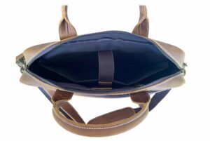 inside photo of leather laptop case