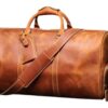 full grain leather duffle bag