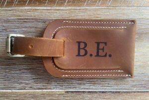 personalised leather luggage tag