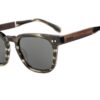 Lennox Ash sunglasses with dark grey acetate frame and wooden temples