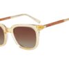 Varna Sun yellow acetate frame sunglasses with wood arms