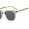 Varna green frame sunglasses with wooden arms