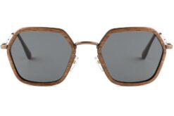 Front of Hexagonal wooden Sunglasses