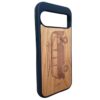 Wooden pixel 9 pro xl case with kombi van engraving