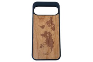 Wooden Pixel 9 Pro XL Case with World Map