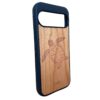 Wooden Pixel 9 Pro XL case with turtle engraving