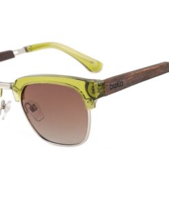 Ewell green frame sunglasses with wood arms