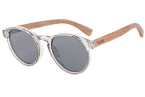 Rosco crystal clear frame wooden sunglasses